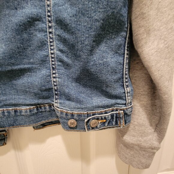 LEVI'S HYBRID HOODIE TRUCKER JACKET SZ M - Picture 7 of 8